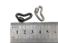 CZ Pave Heart Shape Clasp, CZ Pave Link Clasp, Gold/Rose Gold/Sliver/Gunmetal Heart Clasp, 13x23mm, sku#H188
