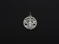 Medallion Insects on Round Coin Pendant, Round Coin Pendant, Gold/Silver Tone, 15X17mm, Sku#Z725