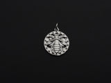 Medallion Insects on Round Coin Pendant, Round Coin Pendant, Gold/Silver Tone, 15X17mm, Sku#Z725