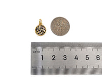CZ Micro Pave Gold Silver Volleyball Charm, Cubic Zirconia Pendant, Volleyball Charm, CZ Micro Pave Sport ball Pendant,10x12mm, Sku#F1349