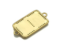 18k Gold Medallion Rectangle Charms, Gold Bar Connector,  Star Moon Hamsa Eye Boy Girl Medallion Charm,16x32mm, Sku#LK152