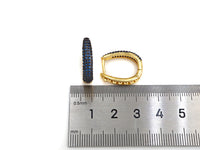 Colorful CZ Gold Hoop Earrings, Sku#J242