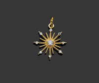 CZ Micro Pave North Star Flower Shape Pendant/Charm, 14K Gold Filled Star Charm, Necklace Bracelet Charm Pendant,15x17mm,Sku#LX02