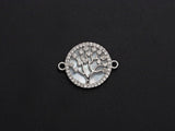 CZ Micro Pave Lucky Tree on Mother-of-pearl Connector, Cubic