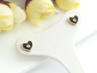 CZ Enamel Round Stud Earrings, Sku#J164