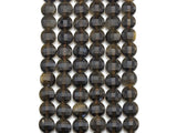 Double Sided Turtle Shell Cut Natural Golden Obsidian Button Shape beads, 6mm faceted, Natural Gemstone Beads, 16" Full strand, sku#U607