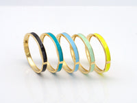 Thick Colorful Enamel Bracelet, Fully Around Enamel Bracelet, stacking bracelet, Stackable Bracelet, 7x66mm,Sku#X268