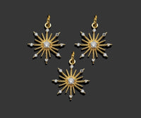 CZ Micro Pave North Star Flower Shape Pendant/Charm, 14K Gold Filled Star Charm, Necklace Bracelet Charm Pendant,15x17mm,Sku#LX02