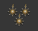 CZ Micro Pave North Star Flower Shape Pendant/Charm, 14K Gold Filled Star Charm, Necklace Bracelet Charm Pendant,15x17mm,Sku#LX02