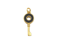 Enamel Colorful Round Ring On Key Shape Pendant,18K Dainty Gold Enamel Charm,Enamel Jewelry,10x24mm,Sku#LK272