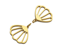 18K Gold Frame Shell Shaped Pendant/Charm, Fan Shell Shape Charm, Minimalist Jewelry, Jewelry making findings,20x19mm,sku#Y316
