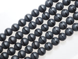 Natural Black Onyx Matte Round with one line Beads, 6mm/8mm/10mm/12mm/14mm  Round beads, Matte Round Black Onyx, 15.5inch strand, SKU#V15