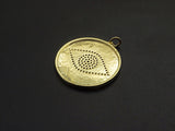 CZ Micro Pave Evil Eye On Round Coin Pendant, Cubic Zirconia Round Pendant, Gold Tone pendant, 26mm, sku#F1114