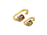 Colorful Baguette CZ Oval Shape Clasp, Gold Silver Black  Rose Gold Plated Clasp, Carabiner Clasp, 13x20mm/18x28mm, sku#H189