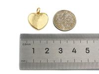 18k Gold Shiny Gold Plain Heart Shape Pendant, Gold Heart Charms,Gold Pendant, Plain Heart Necklace Charms, 15x15mm, Sku#F1284