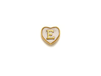 New Trendy Gold Mother of Pearl  A-Z 26 Initials Letter Heart Space Beads, Initial Letter Beads, 7x9x10mm,sku#G420
