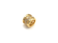 Big Hole CZ Pave beads, Cubic Zirconia Spacer Beads, European Large hole Bead, 6x8mm, sku#Z887