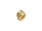 Big Hole CZ Pave beads, Cubic Zirconia Spacer Beads, European Large hole Bead, 6x8mm, sku#Z887