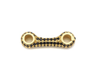 CZ Micro Pave Bracelet Bar Connector, Cubic Zirconia Connector/Link, Bone shape beads, Necklace Double Hole Connector, 8x26mm,Sku#LK227