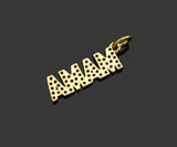 Gold Filled CZ Micro Pave MAMA Word Shape Pendant, 18K Gold Filled Mama Charm, Necklace Bracelet Pendant, Mother's Day Gift,6x19mm,Sku#Z1364