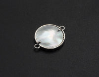 CZ Micro Pave Lucky Tree on Mother-of-pearl Connector, Cubic