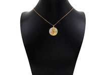 CZ Micro Pave Virgin Mary Mother of Pearl On Round Coin Charms, 18K Gold MOP Pendnat,Virgin Mary Pendant,Necklace Charms, 22x24mm, Sku#Z1251