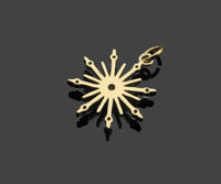 CZ Micro Pave North Star Flower Shape Pendant/Charm, 14K Gold Filled Star Charm, Necklace Bracelet Charm Pendant,15x17mm,Sku#LX02