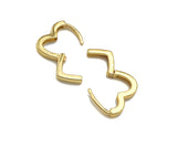 18K Gold Heart Shape Huggie Earring, Earring Hook, Earring Component,17x16mm, Sku#LD59