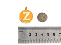 New Trendy Mustard Gold Enamel Initials Letter Charm/Pendant, Enamel Initial Alphabet Letters, Custom Naming Pendants, 25x28mm,sku#ML38
