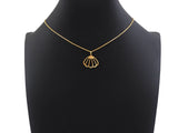 18K Gold Frame Shell Shaped Pendant/Charm, Fan Shell Shape Charm, Minimalist Jewelry, Jewelry making findings,20x19mm,sku#Y316
