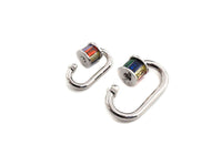 Colorful Baguette CZ Oval Shape Clasp, Gold Silver Black  Rose Gold Plated Clasp, Carabiner Clasp, 13x20mm/18x28mm, sku#H189