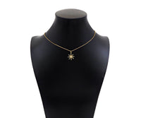 CZ Micro Pave North Star Flower Shape Pendant/Charm, 14K Gold Filled Star Charm, Necklace Bracelet Charm Pendant,15x17mm,Sku#LX02