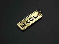 Hollow Out LOVE Long Bar Pendant, Rectangle Cubic Zirconia Pendant, DIY Mother's Day Gift, 11x29mm, Sku#F1100