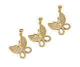 CZ Micro Pave Butterfly Shape Pendant/Charm,Cubic Zirconia Charm, Necklace Bracelet Butterfly Charm Pendant,19x21mm, Sku#LK197