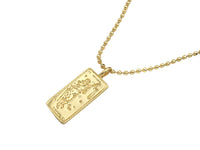 18k Dianty Gold Justice Rectangle Shape Pendant,Medallion Charm,Necklace Bracelet Charm Pendant,12x29mm,Sku#Z1306