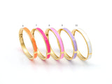 Thick Colorful Enamel Bracelet, Fully Around Enamel Bracelet, stacking bracelet, Stackable Bracelet, 7x66mm,Sku#X268