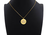 CZ Micro Pave Evil Eye On Round Coin Pendant, Cubic Zirconia Round Pendant, Gold Tone pendant, 26mm, sku#F1114