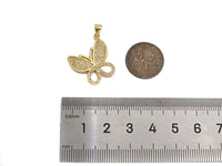 CZ Micro Pave Butterfly Shape Pendant/Charm,Cubic Zirconia Charm, Necklace Bracelet Butterfly Charm Pendant,19x21mm, Sku#LK197