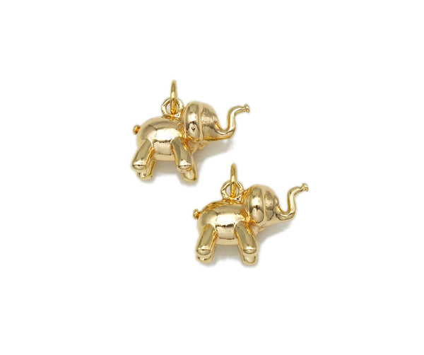 3D Elephant Shape Pendant/Charm,18K Gold Filled Elephant Charm, Necklace Bracelt Charm Pendant,17x9mm,Sku#ZX39