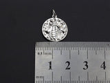 Medallion Insects on Round Coin Pendant, Round Coin Pendant, Gold/Silver Tone, 15X17mm, Sku#Z725
