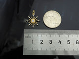 CZ Micro Pave North Star Flower Shape Pendant/Charm, 14K Gold Filled Star Charm, Necklace Bracelet Charm Pendant,15x17mm,Sku#LX02