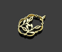 CZ Micro Pave Flower On Picture Frame Shape Pendant,18K Gold Charm, Necklace Bracelet Charm Pendant, 31x20mm,Sku#FH157