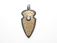 CZ Micro Pave Shield Symbol Pendant,Gold/Silver/Black/Rose Gold Plated,Cubic Zirconia Jewelry Findings,15x32mm,sku#F486
