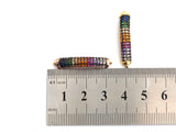 Rainbow CZ Micro Pave Curved Bar Connector for Bracelet, Link Connector, Spacer Connector, 5x30mm/4x40mm,sku#E427