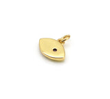 CZ Micropave Evil Eye Shape Pendant, 18K Gold Filled Enamel Charm, Necklace Bracelet Charm Pendant,12x9mm,Sku#Z1398