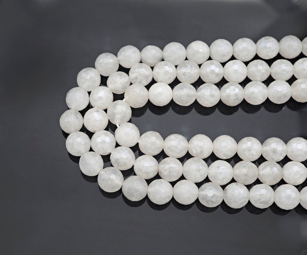 Mystic Coated Natural Faceted White Jade Beads, 6mm/8mm/10mm Natural White Gemstone Beads, Natural Jade Beads, 15.5inch strand, SKU#UA218