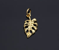 CZ Micro Pave Banana Leaf Pendant with bail,Cubic Zirconia Banana Leaf Pave Pendant Beads, Pave Pendant, 9x16mm,SKU#F1191