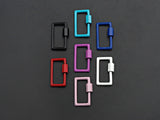 Colorful Enamel Rectangle Shape Clasp, Enamel Clasp, Black/Red/Pink/White/Blue Carabiner Clasp, 14x23mm, sku#H243