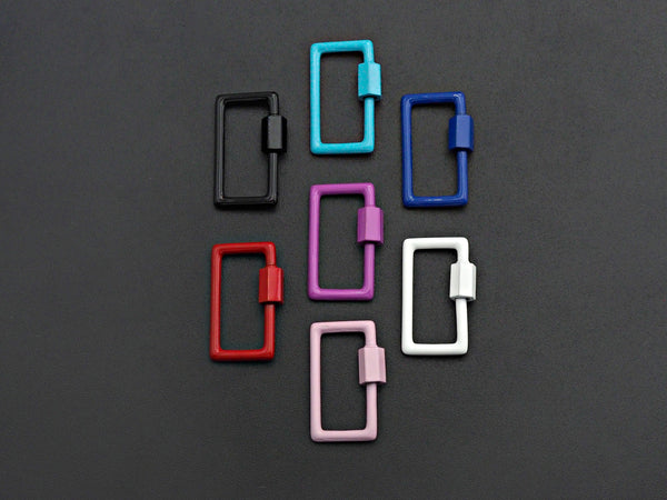 Colorful Enamel Rectangle Shape Clasp, Enamel Clasp, Black/Red/Pink/White/Blue Carabiner Clasp, 14x23mm, sku#H243