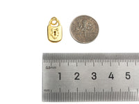 Dainty Gold Padlock Charms, Dainty Lock Teddy Bear Charms, Gold Char Pendant, Padlock Necklace Charms, 9x15mm, Sku#F1339
